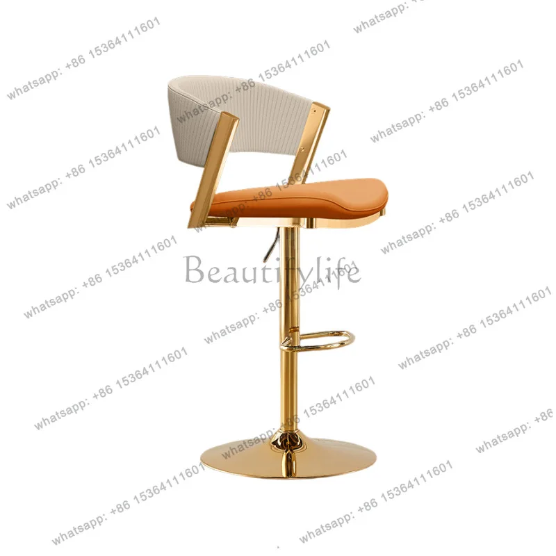 LS custom lift-bar rotating cashier chair with raised backrest and high legs for hair salons