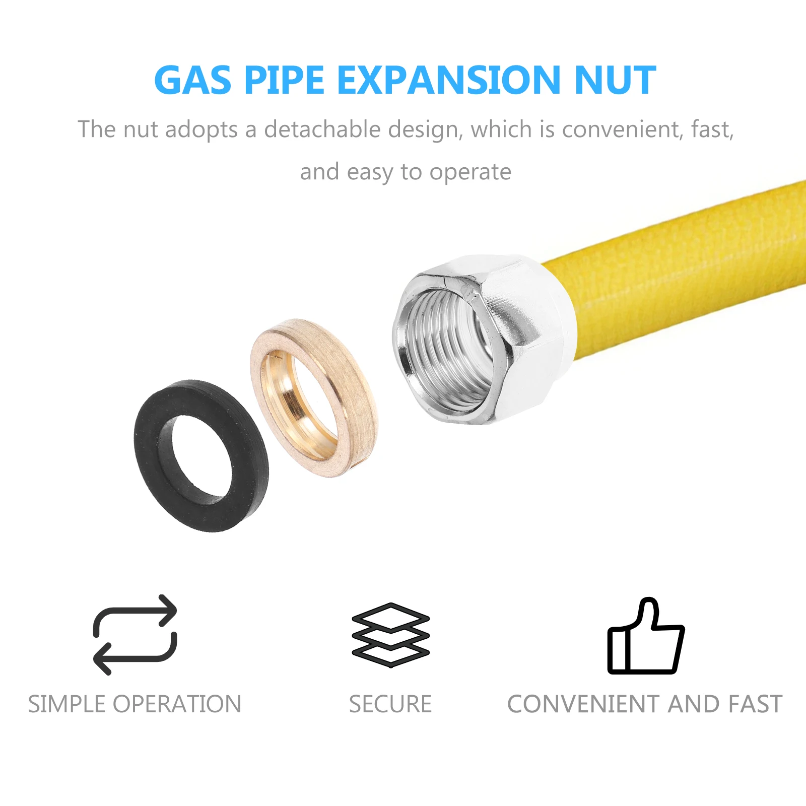 

10 Pcs Fittings Gas Pipe Nut Heating Attachment for Stoves Dedicated Stainless Steel