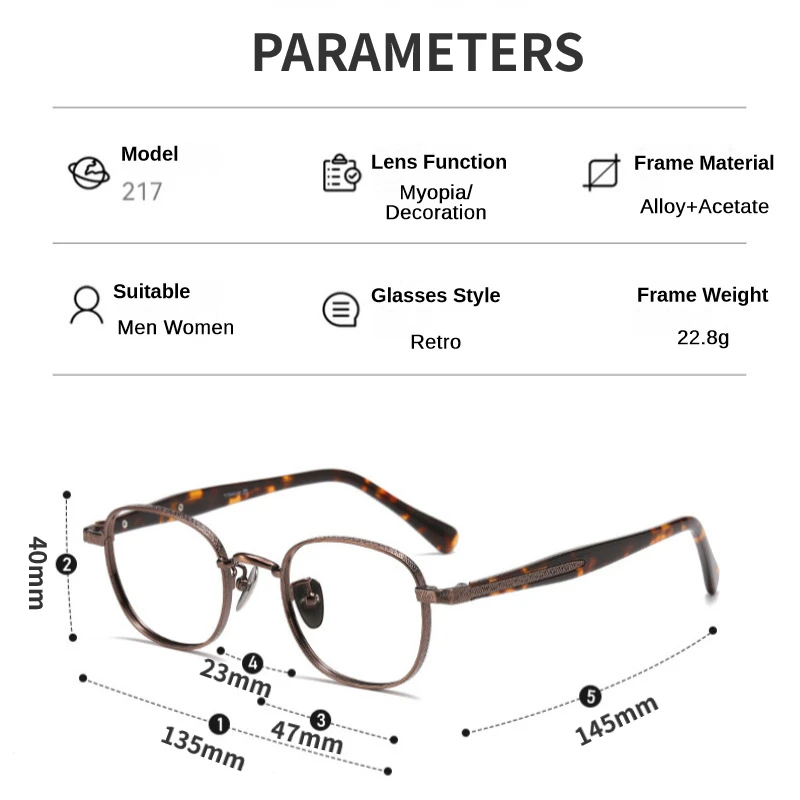 Montature per occhiali ottici in acetato vintage Marchio di lusso Lato largo Cornice per viso piccolo 2024 Uomo Donna Miopia Montatura per occhiali