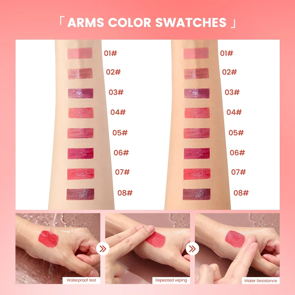 8Colors Super Stay Nude Watery Lip Gloss Long Lasting Liquid Lipstick Not Fading Sexy Red Purple Lip Glaze Lip Tint Women Makeup