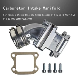 Carburetor Intake Manifold for Honda 2 Stroke 50cc DIO Kymco Scooter DIO90 AF18 AF27 AF28 DIO50 PWK 28MM PE26/30MM