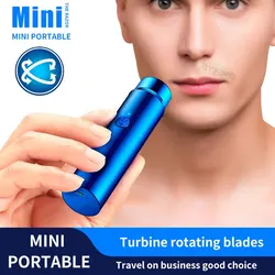 Mini Afeitadora eléctrica para hombres, recortadora de barba, afeitadora recargable lavable, depiladora corporal USB para hombres, cargador de coche portátil de larga duración