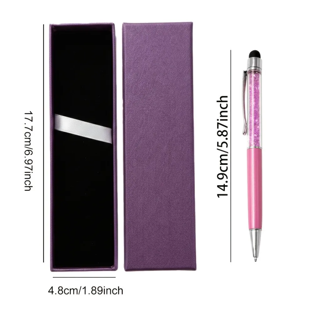 Personalisierter Kristall-Stylus-Stift mit Geschenkbox Individuell Gravierter Name Kugelschreiber Glitzernder Diamant-Metall-Touchscreen-Stift für Geschenke – Detail 3