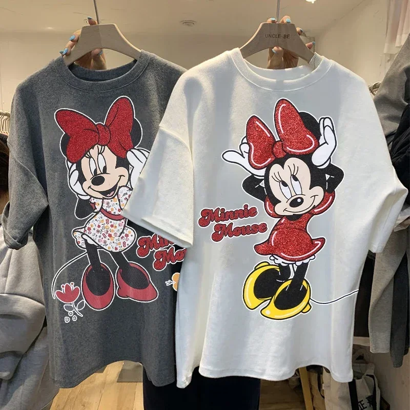 Kawaii Minnie Women T-shirt Clothing Harajuku Korean Fashion Oversized T Shirt Y2k Clothes Anime Graphic T-shirts