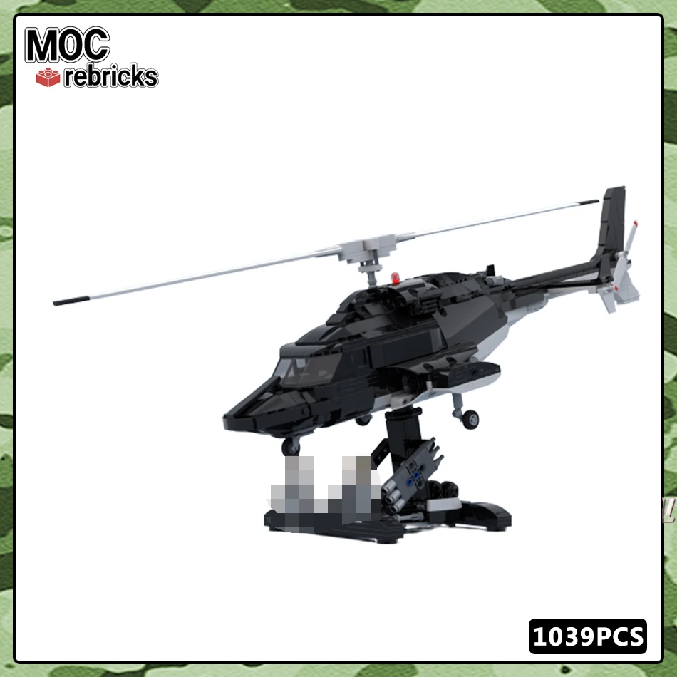 Military Weapons Series Bell 222 Mini Building Block Collection Experts Assemble DIY Model Puzzle Brick Toy MOC-149250 Kid Gifts