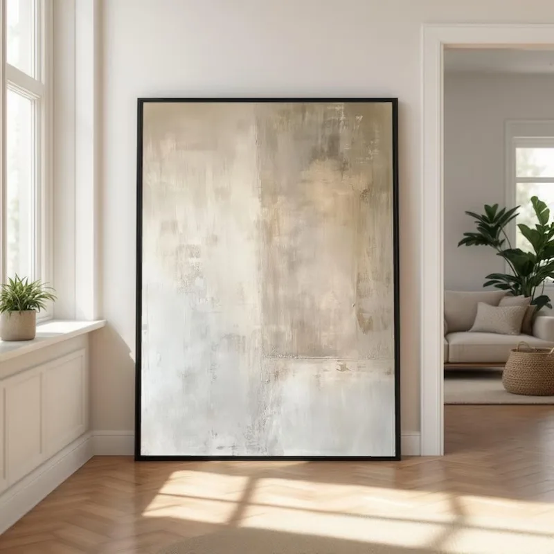 Modern Minimalist Tranquil Neutral Tones Abstract Landscape Poster Canvas Painting Wall Art Pictures Home Decor Gift