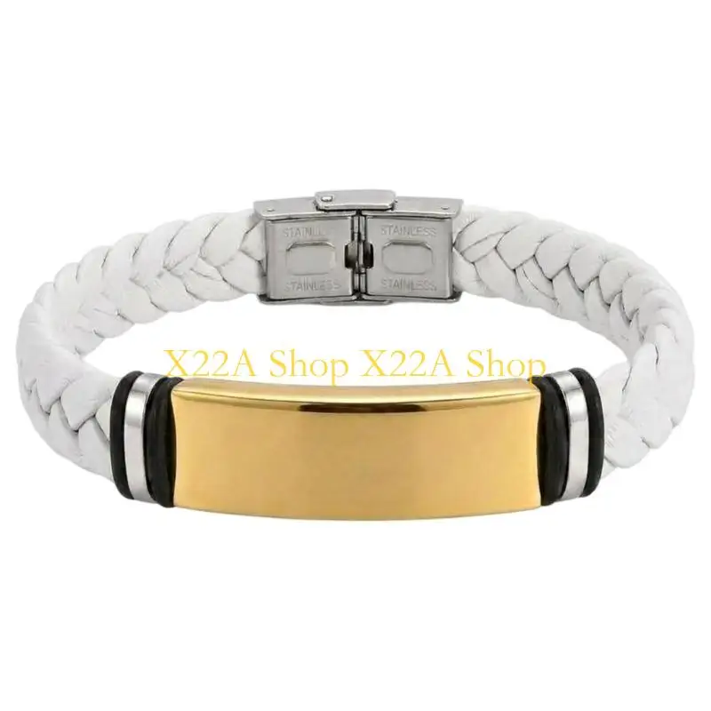 Unique Braided Men's Bracelet with Steel Hardware for Commuting