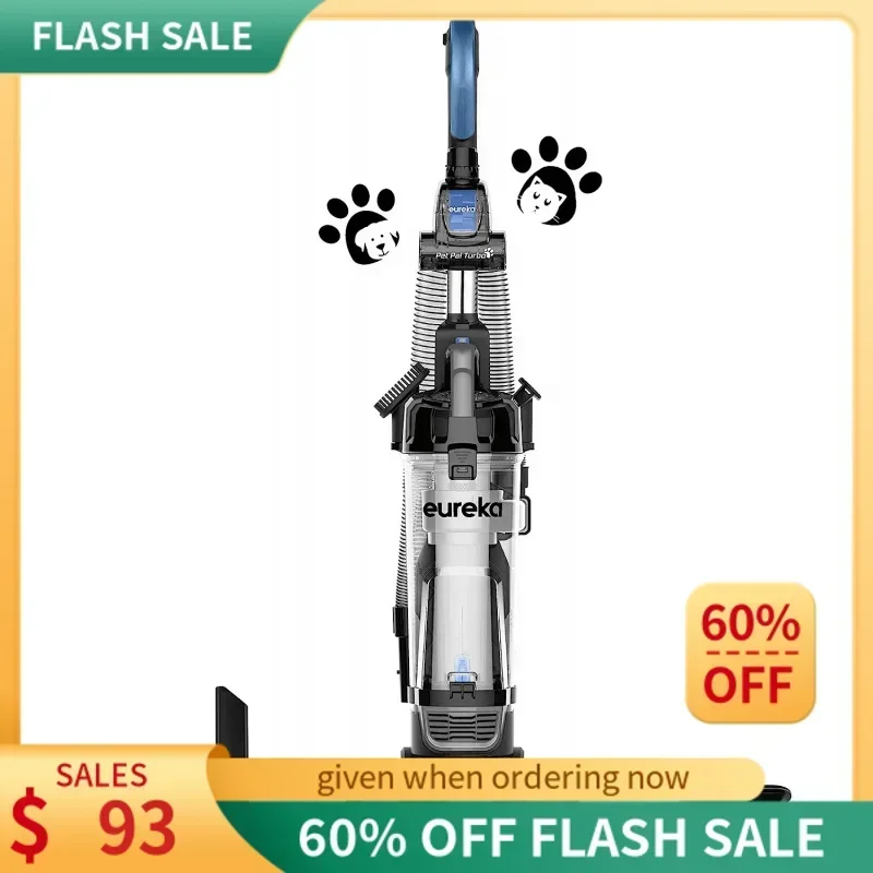 

QWEureka PowerSpeed Bagless Upright Vacuum Cleaner,Pet Turbo,Black PowerSpeed NEU181A with Pet Tool