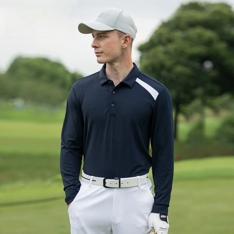 PGM Men's Long Sleeve T-Shirt Golf Clothing Autumn Winter Sport Fitness Fans Supplies Comfortable Breathable Golf Upperwear