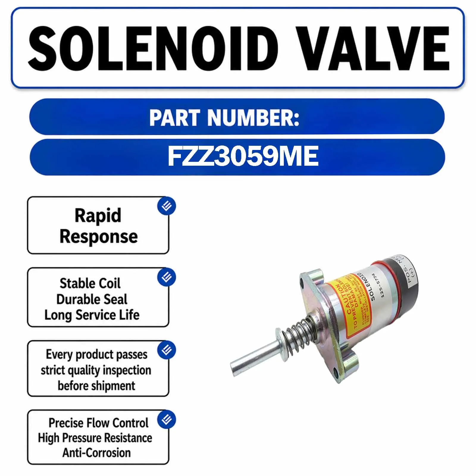 24V Shut-Off Solenoid Valve 6T-4122 For Caterpillar CAT 623B 623E 623F 621B 621E 621F 621 627B 627E 627F Wheel Tractor