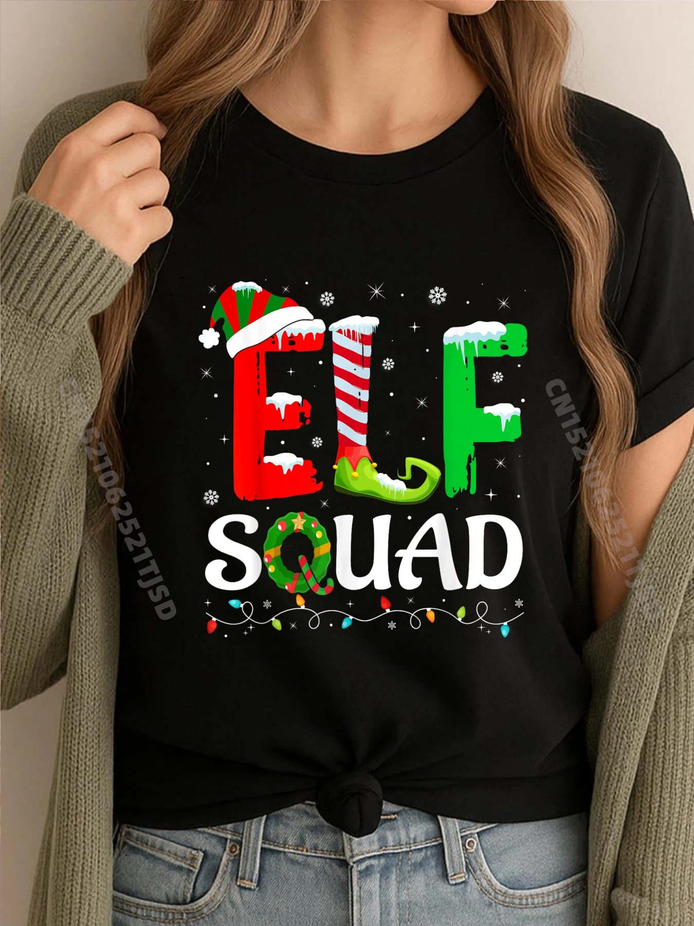 

Семейные рождественские одинаковые пижамы с изображением эльфа, рождественские отрядки эльфа, уличная одежда, футболки, женские и мужские топы, футболки для семьи