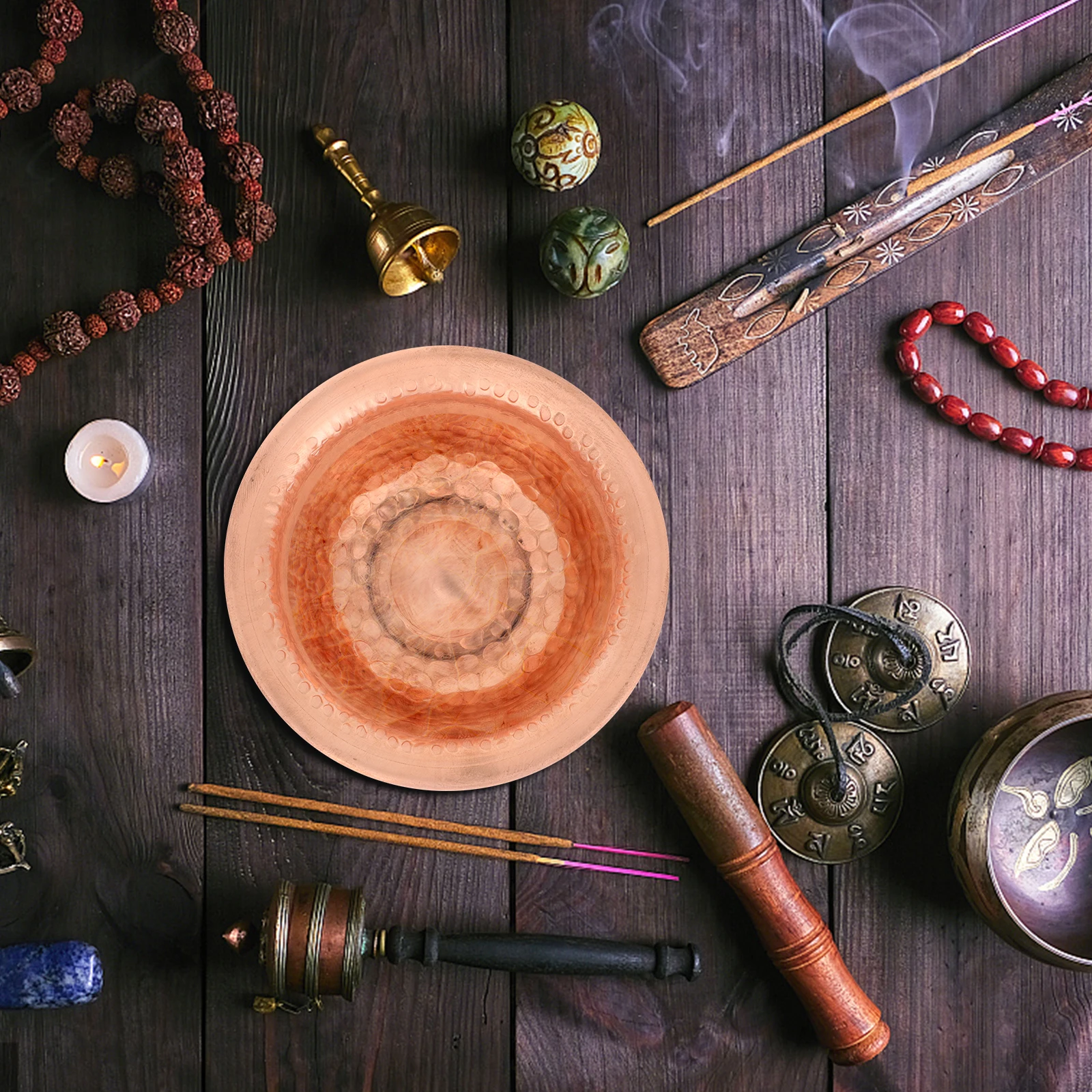 

4pcs Copper Supplies Smooth Bronze Temple Water Rice Bowl Buddha Small Bowl For Gift Religious Use Polished