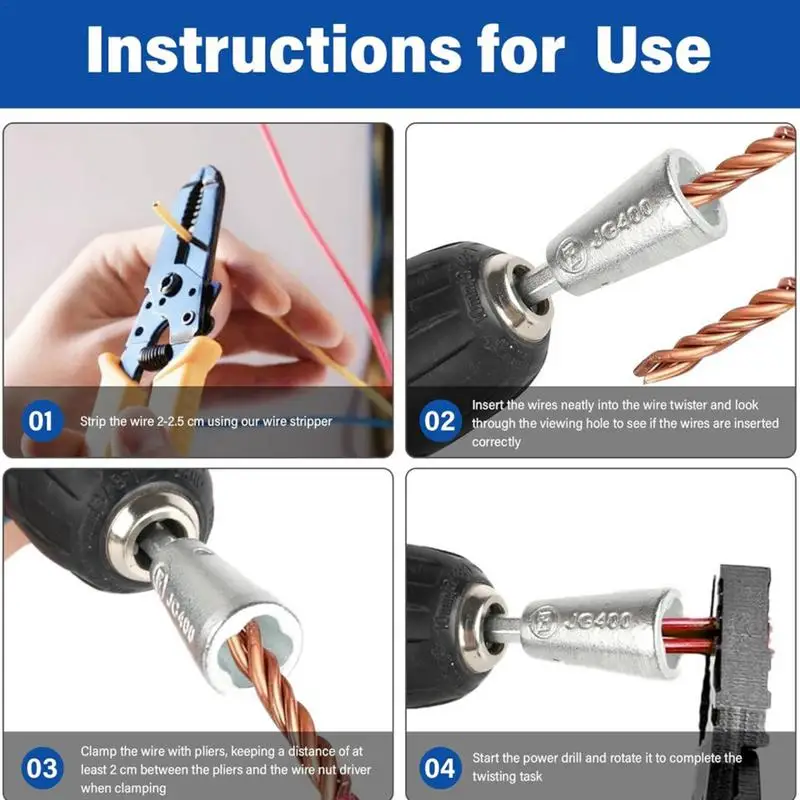 Ferramenta de descascamento e torção de fio, terminais de fio, ferramenta elétrica de precisão, eletricista, conector de cabo de broca, caixa de ferramentas para trabalho