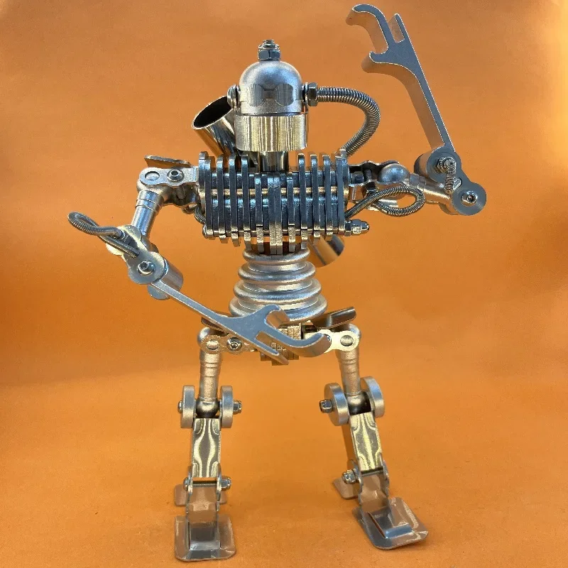 Stainless steel robot transformation toys, boy models, figurine ornaments, alloy, children's gifts