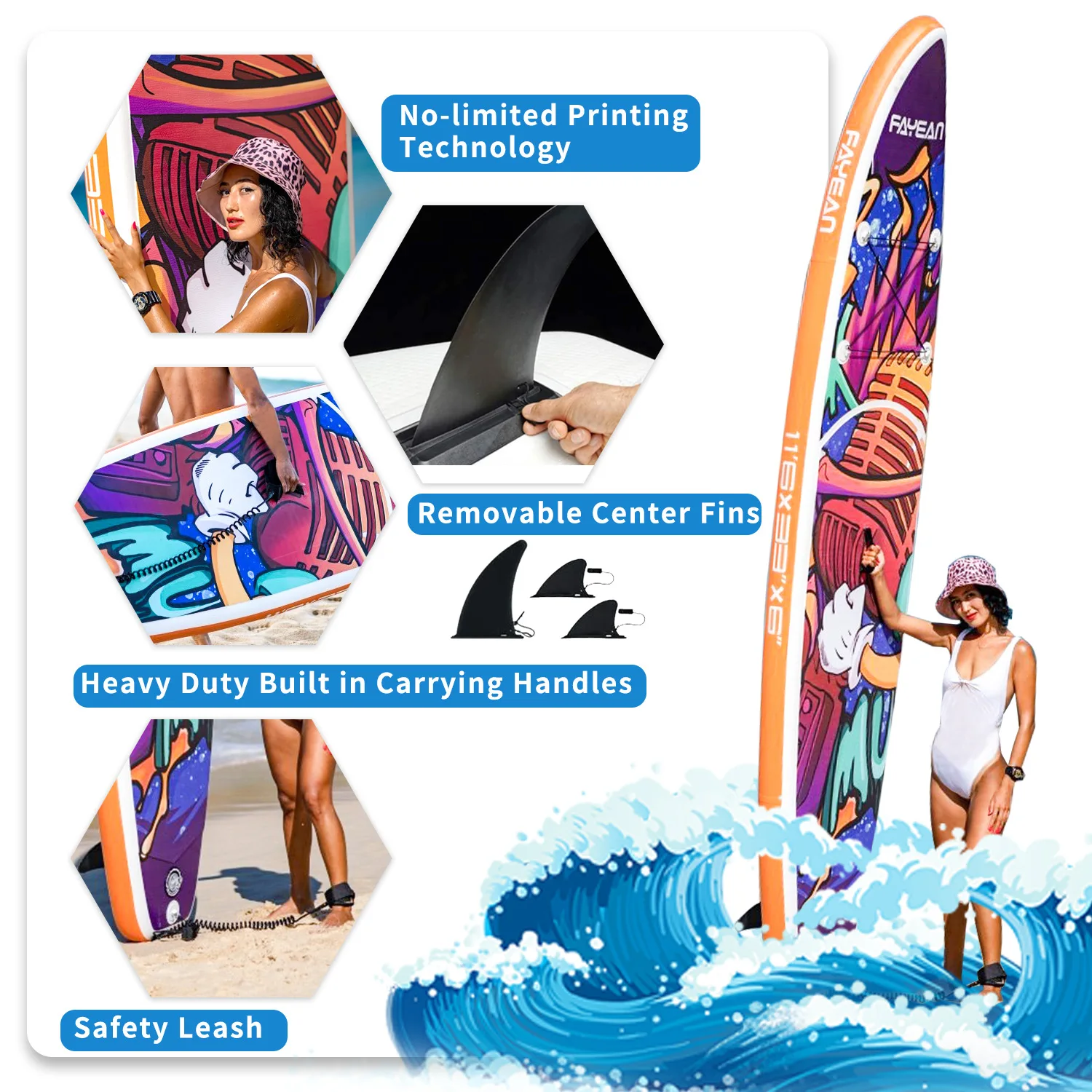 Power surfboard sup paddle board inflatable windsurf board racing pulp board water sports special yoga supplies manufacturer