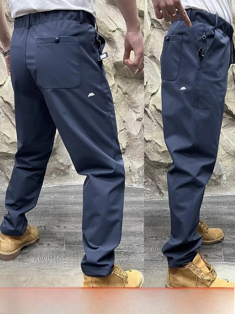 

Водонепроницаемые уличные мужские повседневные брюки на подкладке, ветрозащитные осенне-зимние прямые брюки, молодежные брюки из полиэфирного волокна