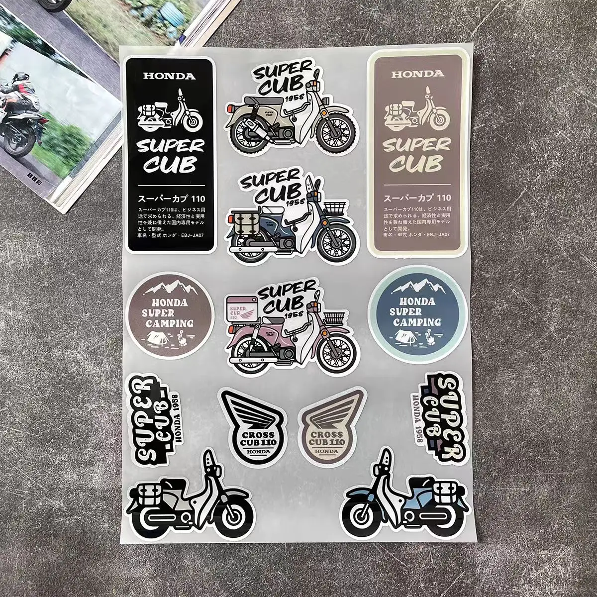 

Suitable for Motorcycle Decoration Stickers Reflective Waterproof Helmet Racing Decals HRC Accessories Sponsor Stickers