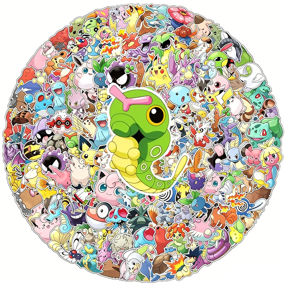 10/50/100/200/300 Stück Niedliche Pokemon-Aufkleber Kawaii Anime Pikachu Sticker DIY Laptop Auto Wasserdichte Cartoon-Aufkleber Spielzeug Geschenke – Detail 4