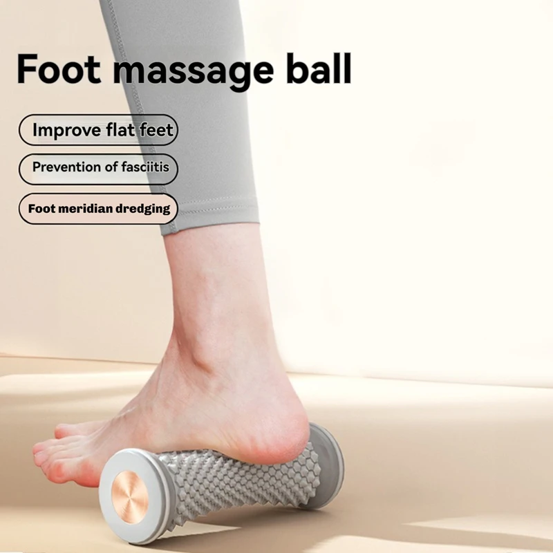 Foot Roller Massage Relief Plantar Yoga Sport Fitness Deep Tissue Muscle Massage Roller Gray