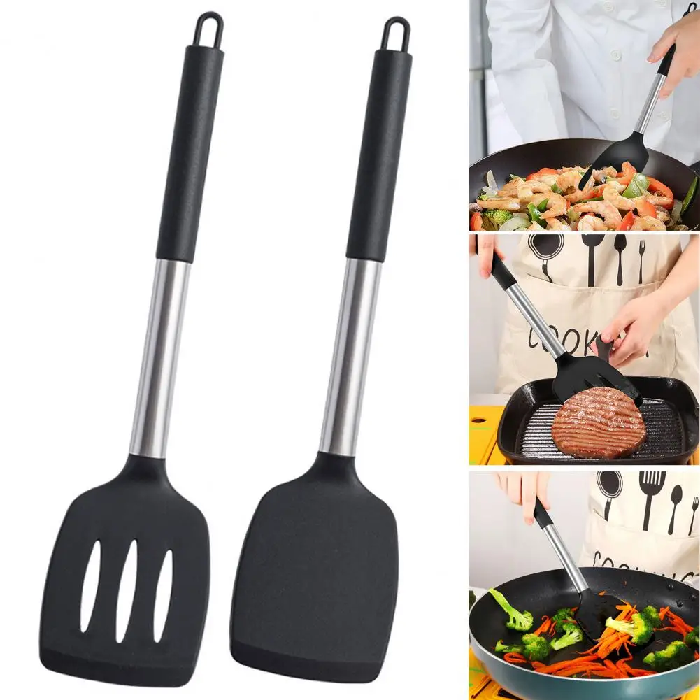 

2Pcs Cooking Spatulas Non Stick Silicone Spatula Heat Resistant Pancakes Frying Pan Shovel Cooking Turners Kitchen Utensils