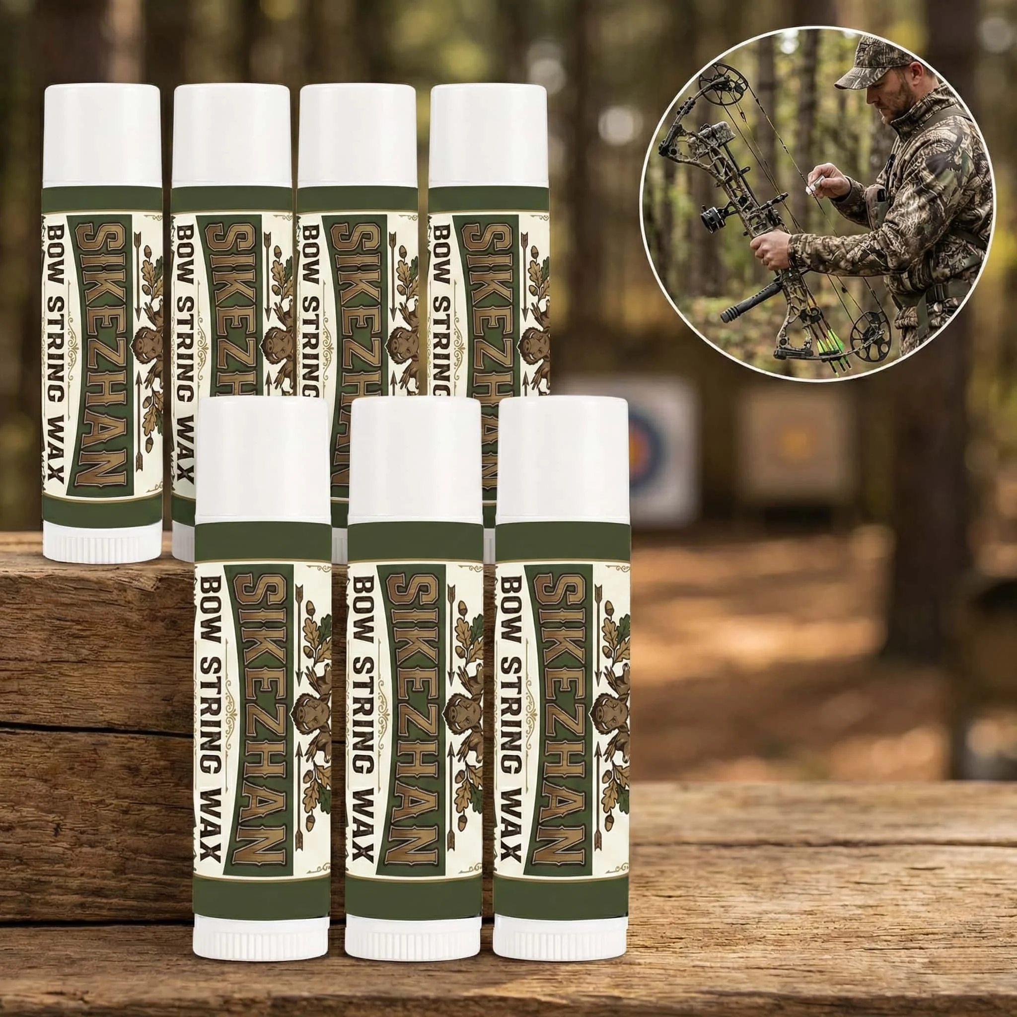 8PC Archery Bow String Wax for Compound Recurve Crossbow Lubricant Protects Strings Prevents Fraying Rail Lube Hunting Accessory