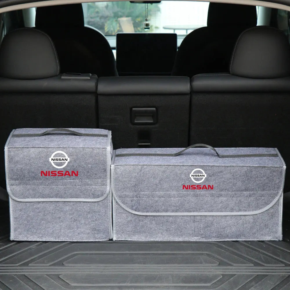 1pc Car Storage Bag Car Folding Trunk Organizer Soft Felt Storage Box For Nissan Juke Qashqai X-Trail Leaf Patrol Altima Maxima