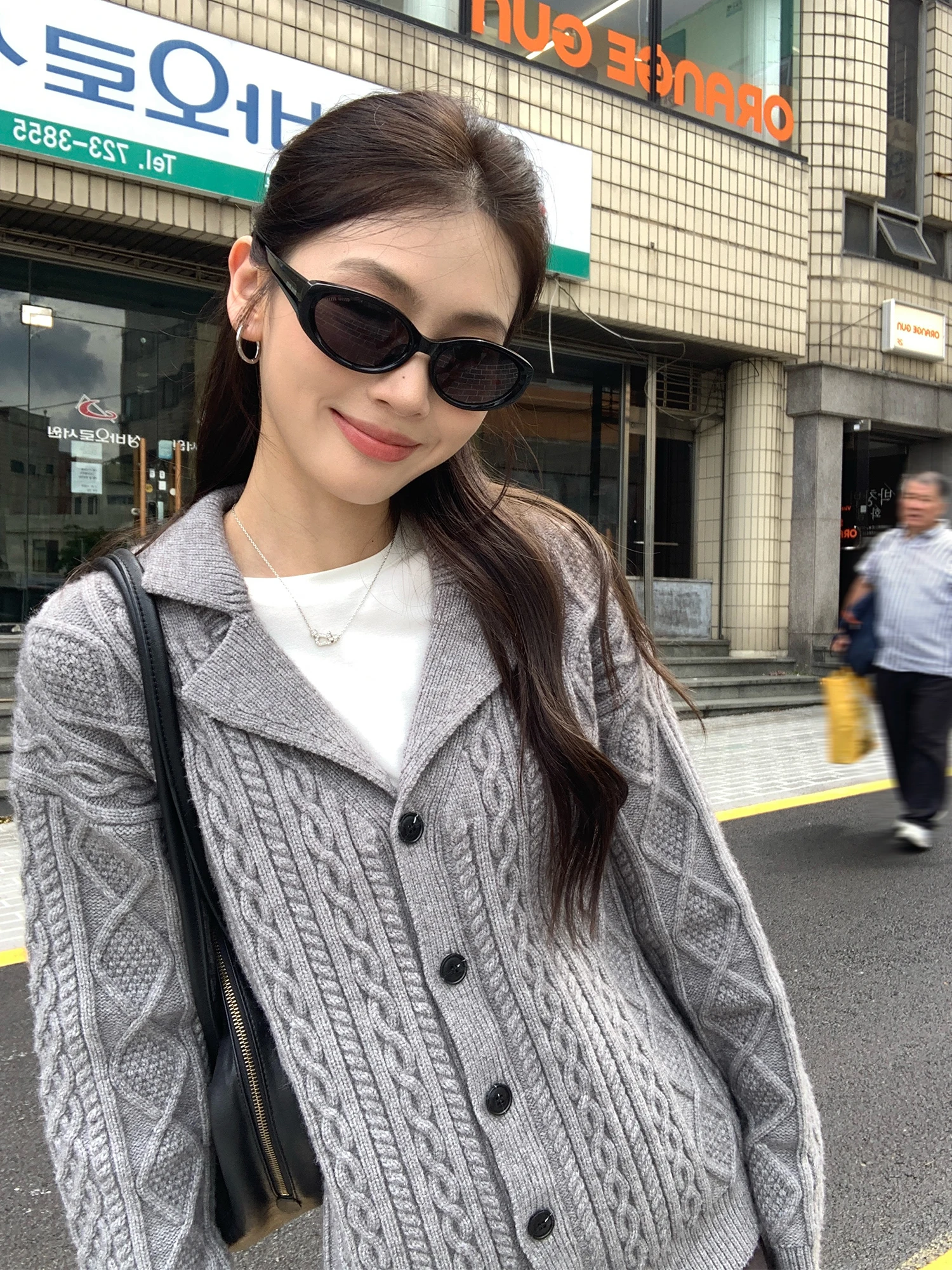 

Pusumede классический винтажный витой вязаный свитер, пальто, женский свободный ленивый вязаный открытый кардиган, повседневный длинный свек, обычный Le...