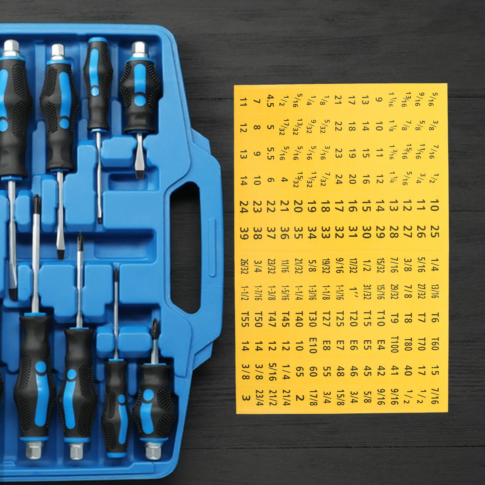 

20 Sheets Socket Wrench Size Stickers Bright Color Coding Adhesive Labels for Tool Drawer Wall Cabinet Organization Mechanic