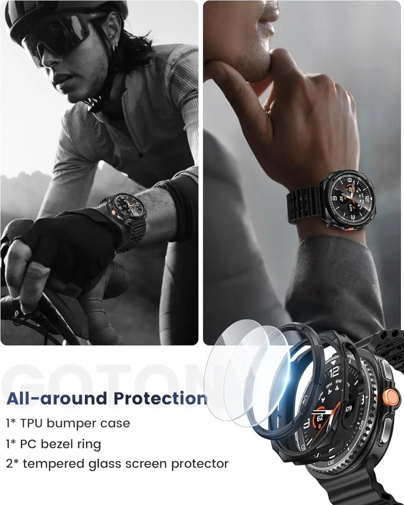 Чехол 3 в 1 + закаленное стекло + кольцо-рамка для Samsung Galaxy Watch 8 Classic 46 мм, защитный бампер из ТПУ, часы 8 классических аксессуаров