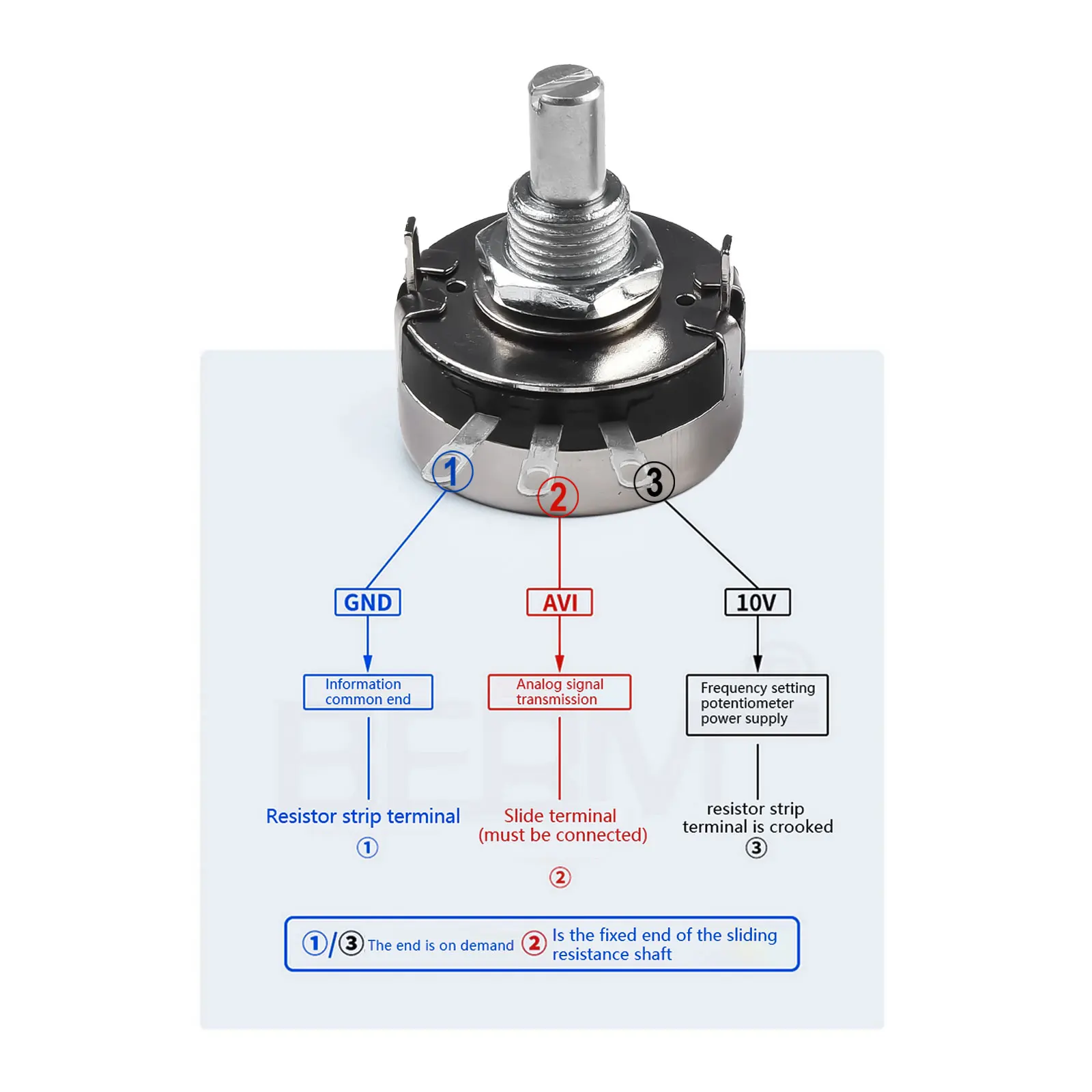 Knob Cap Round Shaft Carbon Potentiometer WTH118 2W 10K Ohm 2W Top Adjustment High Conductivity Industrial Grade