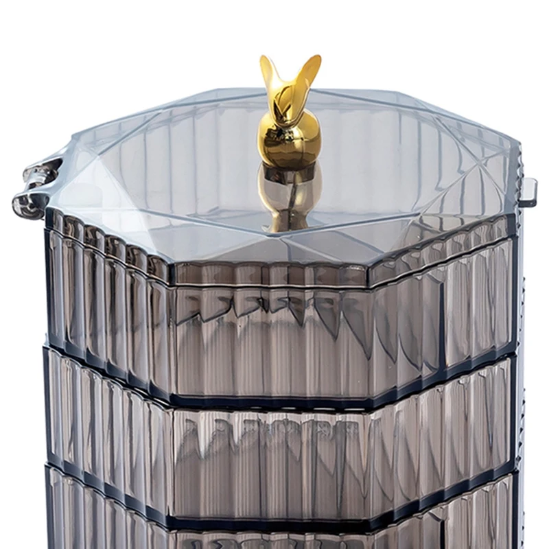 Boîte à bijoux en acrylique avec poignée, boîtes à bijoux transparentes pour femmes et filles, maquillage