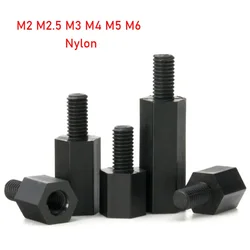 M2 M2.5 M3 M4 M5 M6 Black Hexagonal Nylon Post Plastic Support Post Spacer Post Screws