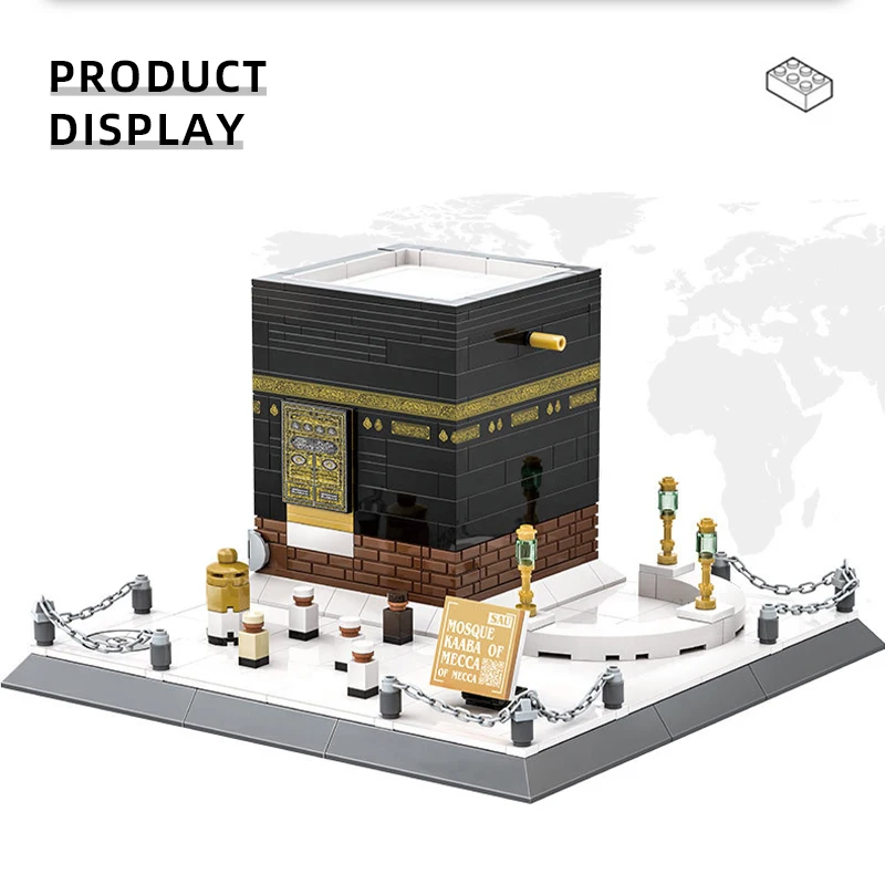 2024 New World Architecture Model Building Blocks moschea della Mecca Kaaba Toy Decoration giocattoli commemorativi per ragazzi adulti bambini