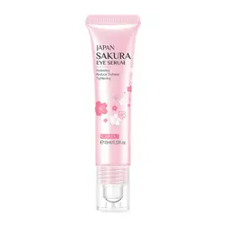 15ml Sakura Serum Eye Massage Cream Slide Ball Firming Essence Remover Dark Circles Eye Bag Anti-Puffiness Eye Skin Care