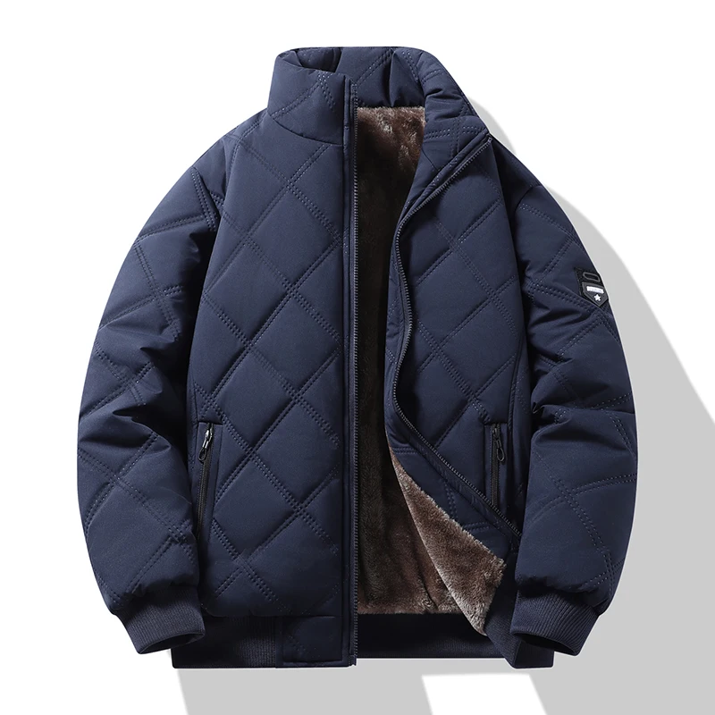 Men Simplicity Comfort Keep Warm Coat New Fashion Casual Stand Collar Parka Winter Solid Thicken Windproof Versatile Jacket Men