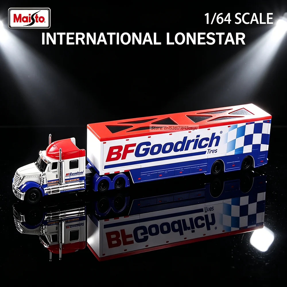 Maisto 1:64 International LongStar MACK Anthem UP Transport, Modelo de Simulación de Remolque Fundido a Presión, Colección de Coches de Aleación