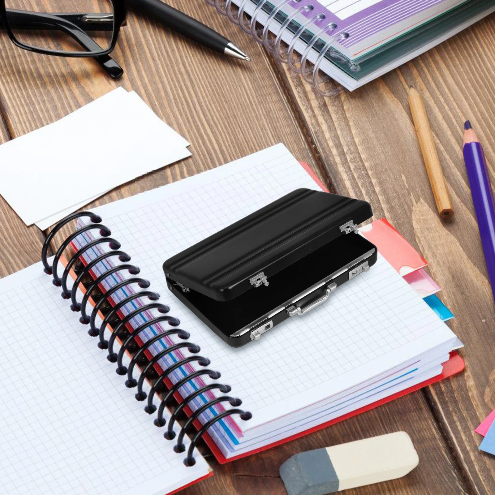 

Aluminum Alloy Business Card Holder Slim Cards Storage Box for Office Name Cards Organizer Multi-Function Card Case Protective