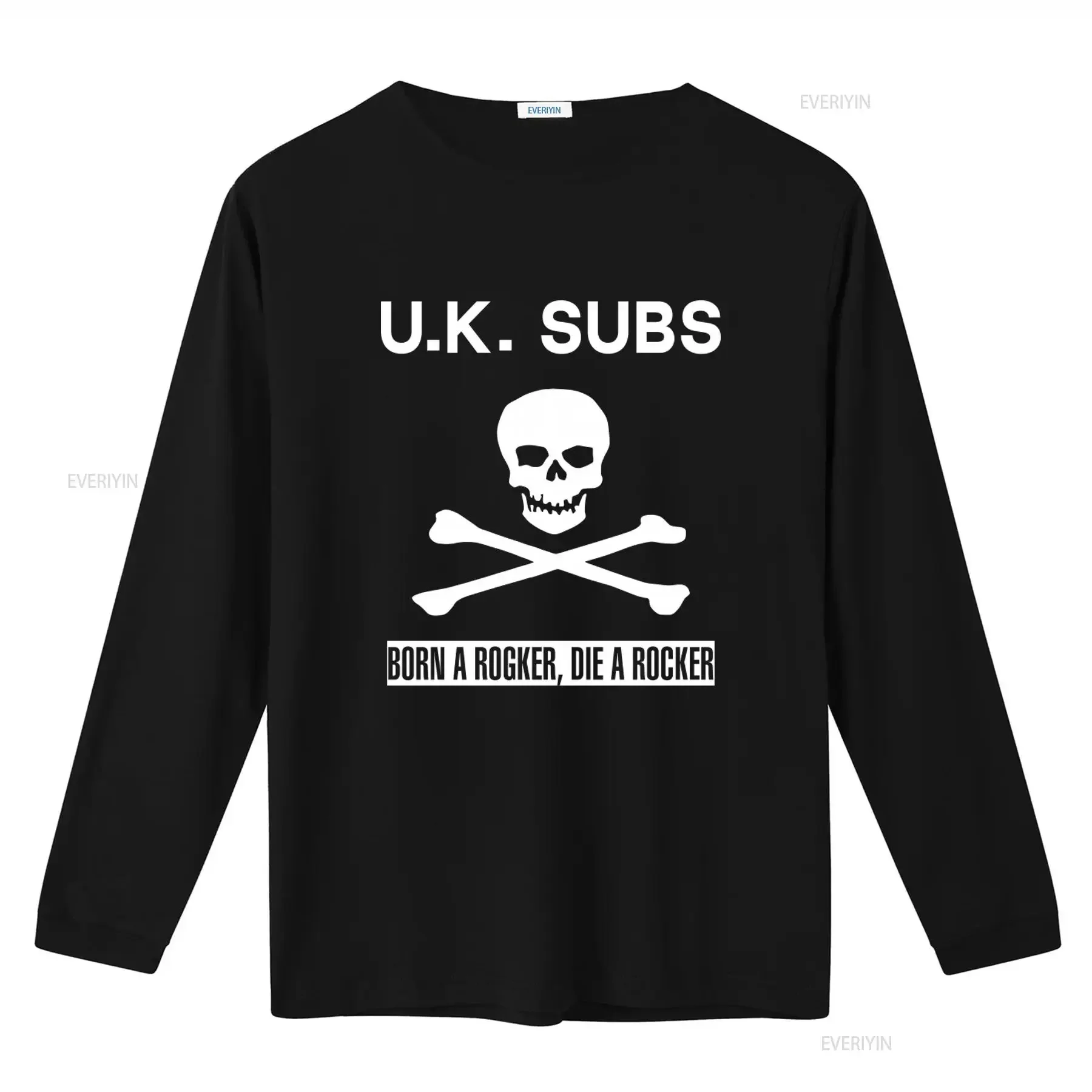 UK Subs T Shirt Band English Punk Post Rocker Skull Crossbones Born Die Design vintage Washed Soft Top For Everyday Wear homme