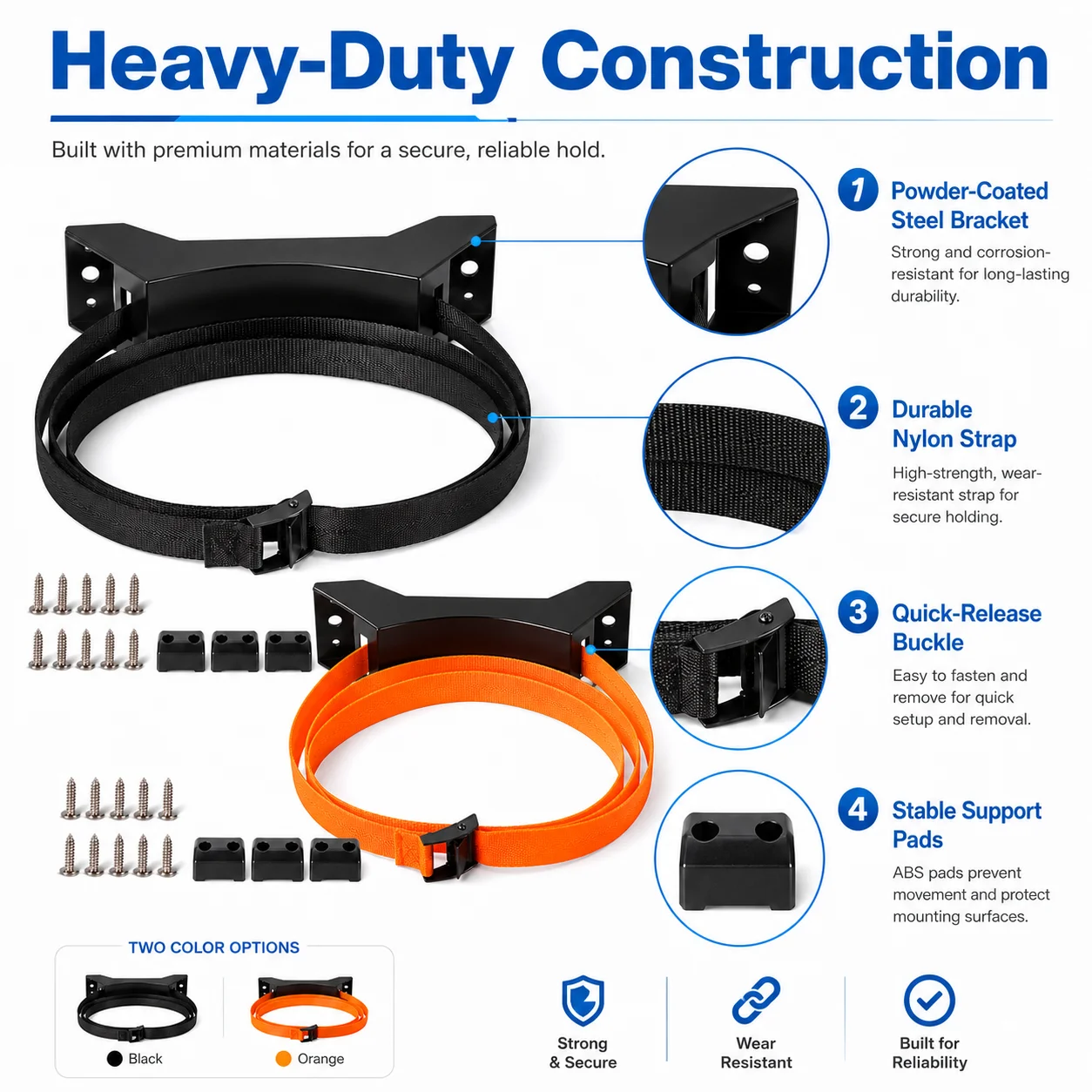 Adjustable Nylon Strap Gas Bottle Bracket Holder for Caravan RV Camping Gear Safe Transport on Long Distance Road Trips.