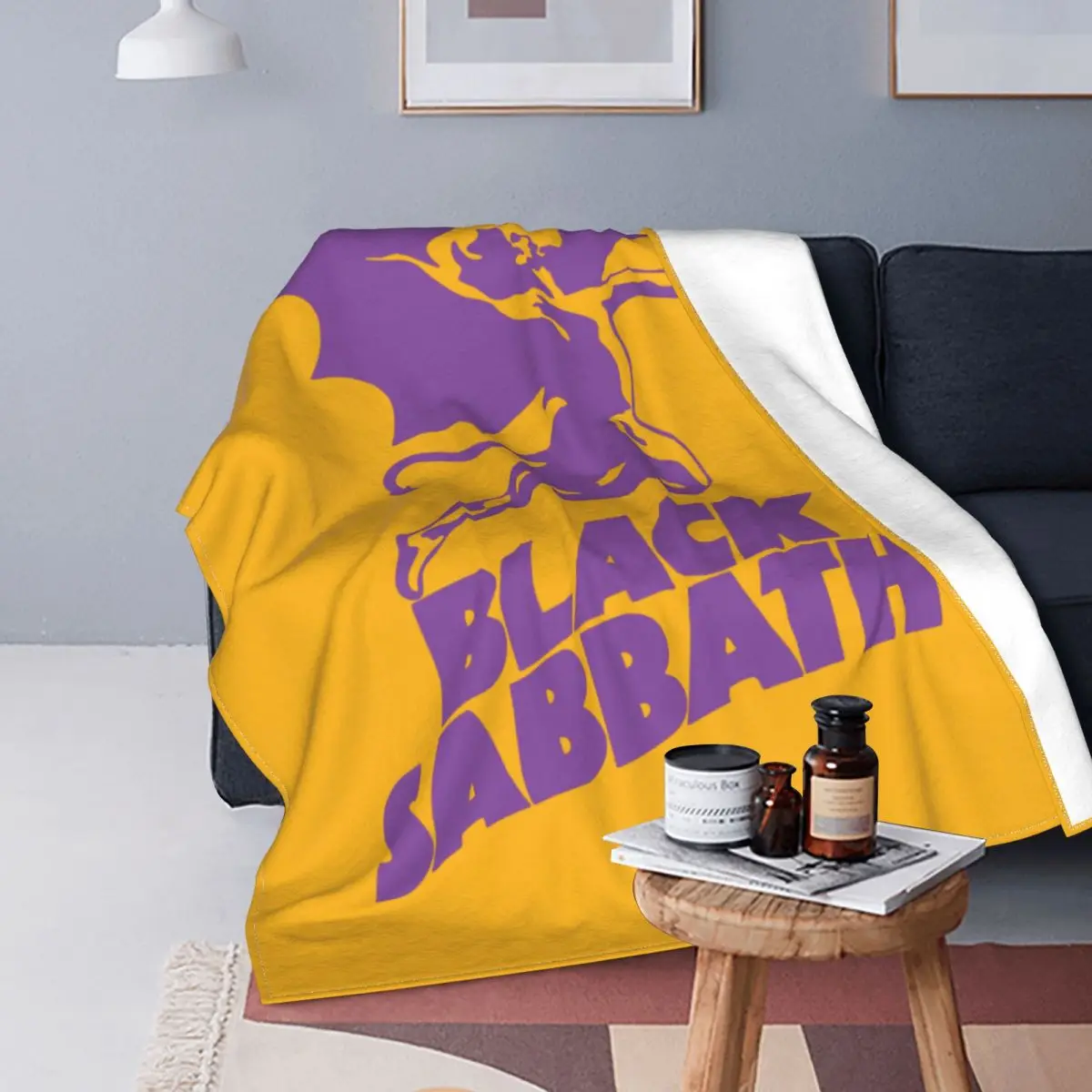 Members Of Black Fuzzy Blankets Black Rock Band Sabbath Funny Throw Blankets for Bed Sofa Couch 200x150cm