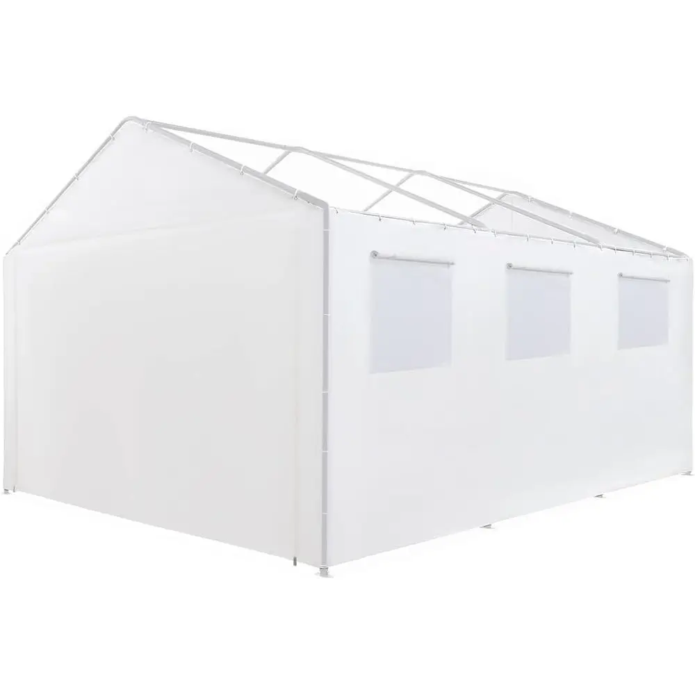 

10ft x 20ft Greenhouse Sidewall Set with Sunshade, 2 Sides with Shaded Windows, 2 Zippered Ends, 50 Bungees, Polyethylene, Opaqu