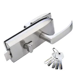 Entry Gate 10-12mm Glass Door  Locks W Key Swing and Sliding Door Aluminum Frameless Glass Door Lock, High Separation Door Lock