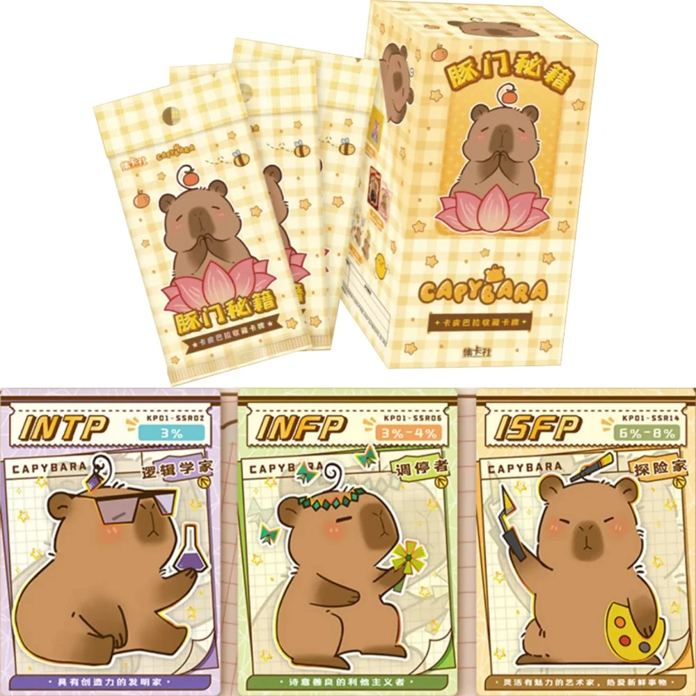 

Capybara Card Emotional Stability Expression Cards Good Luck Lotus Cards Dolphin Gate Secrets Cute Collection Card Toy Gift