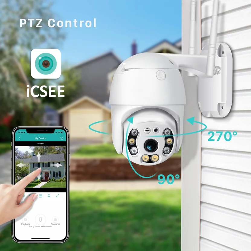 5MP HD Outdoor WiFi PTZ Security Camera IP Camera Motion Detection Alarm Wireless CCTV Home Surveillance