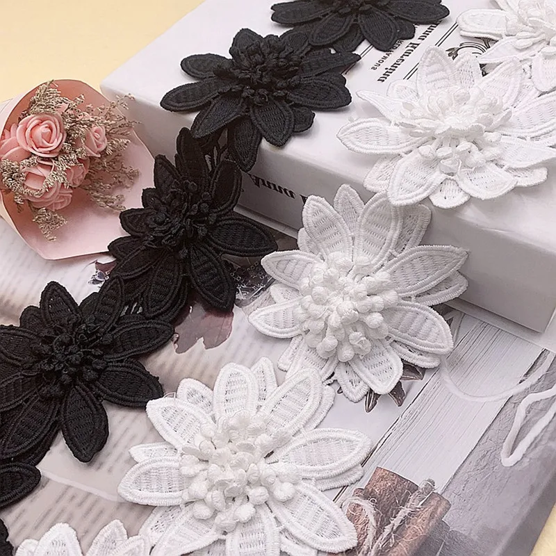 Three-dimensional Embroidery Flower Lace Cloth Stickers DIY Hat Headwear Handbag Clothes Skirt Patches Decorative 3D Accessories