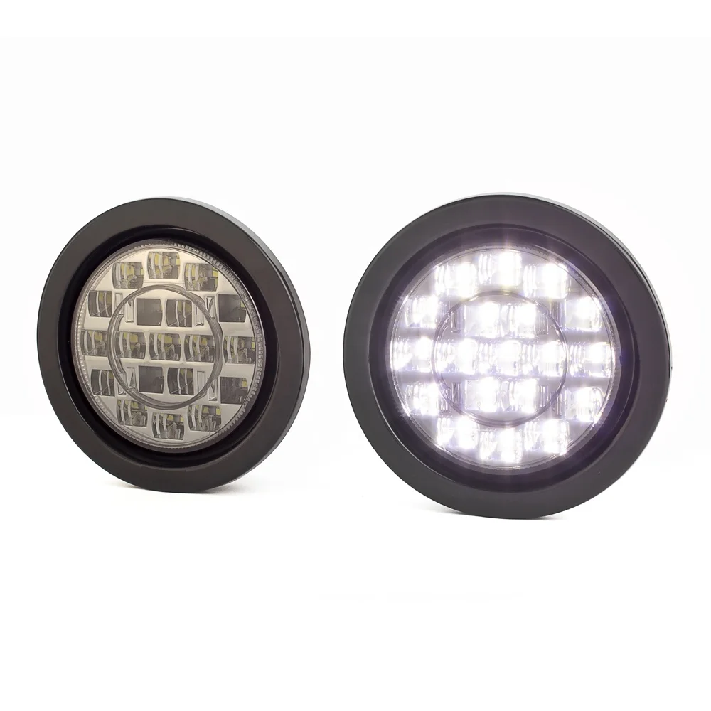 

4" Universal Flush Mount LED Reverse Lights with Smoked Lens Motorcycle Lighting Systems