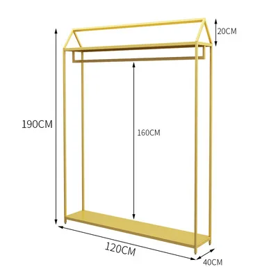 Nordic Display Stand Floor-to-ceiling Double Coat Hanger Shop Coat and Hat Display Shelf