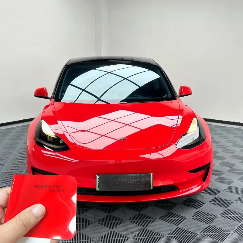 Film d'emballage de voiture rouge cristal PPF, 3M, haute brillance, libération d'air, PET, non couches, couleur thermique Stable, résistance aux puces, Finis miroir