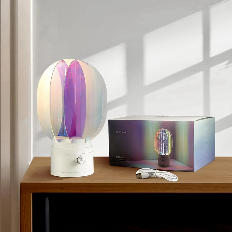 TKOH-Proyector de luces, luz nocturna inalámbrica con botón giratorio para ajustar el brillo, adecuado para decoración de dormitorio/escritorio