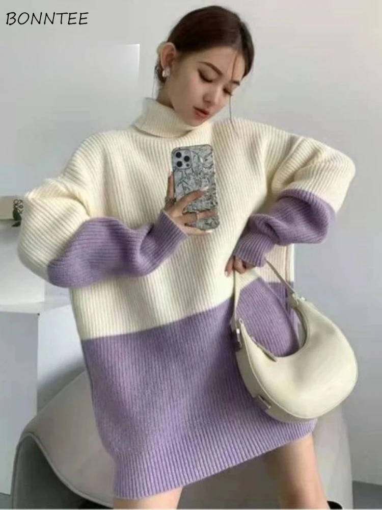 S-5XL Pullovers Women Panelled Creativity Special Charming Autumn Ladies All-match Soft Comfort Simple Daily Korean Style Warm